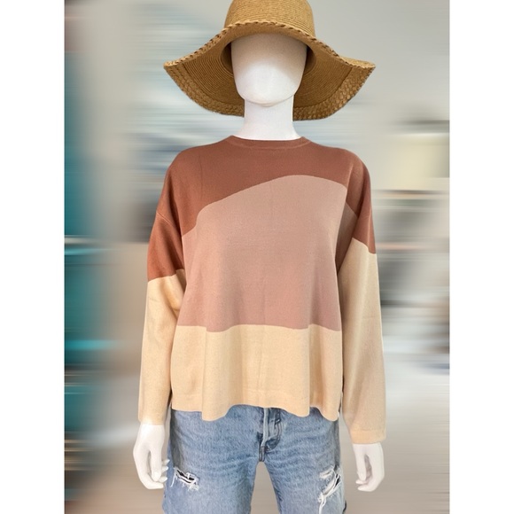 POLAGRAM Color block oversized top S M L - Picture 2 of 4